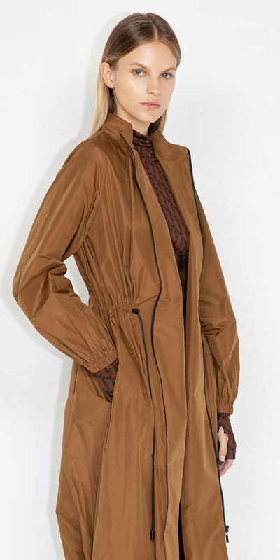 Jackets and Coats  | Drawstring Midi Dress | 355 Olivine
