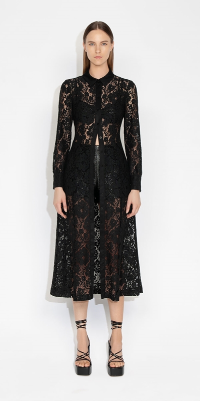 Made in Australia | Lace Shirt Dress | 990 Black