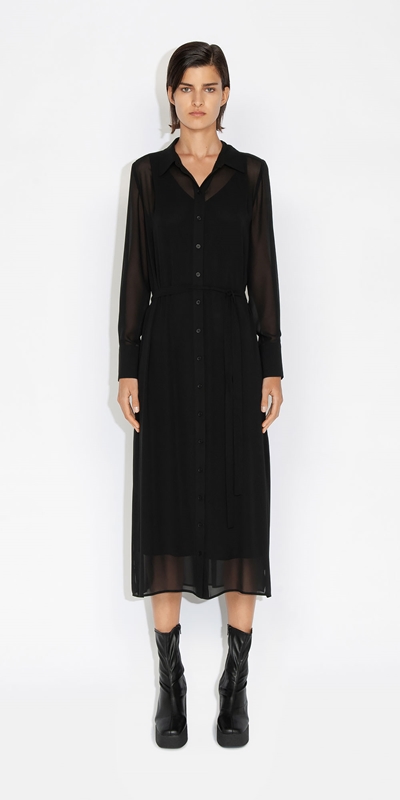 Sale | Maxi Shirt Dress | 990 Black