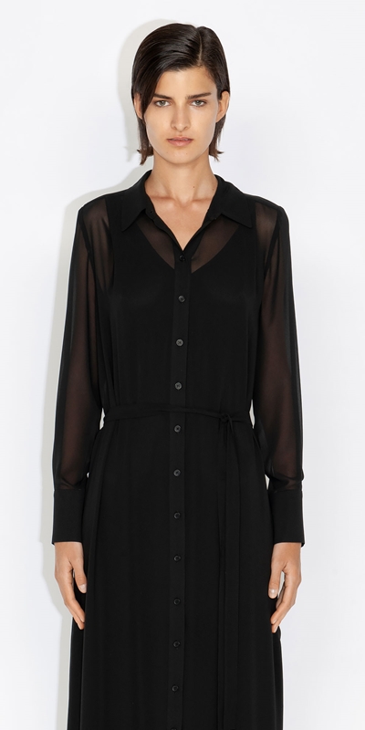 Dresses  | Maxi Shirt Dress | 990 Black