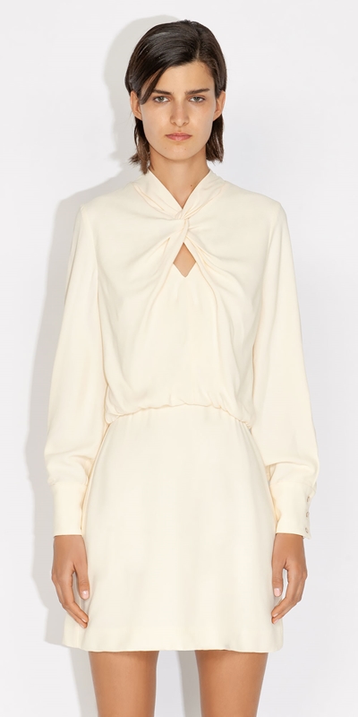Sale  | Twist Front Mini Dress | 120 Cream