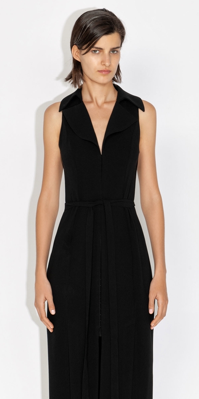 Cue Cares - Sustainable  | Collared Maxi Dress | 990 Black
