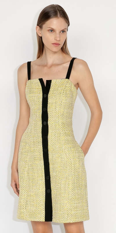 Made in Australia  | Bright Lurex Tweed Dress | 200 Lemon