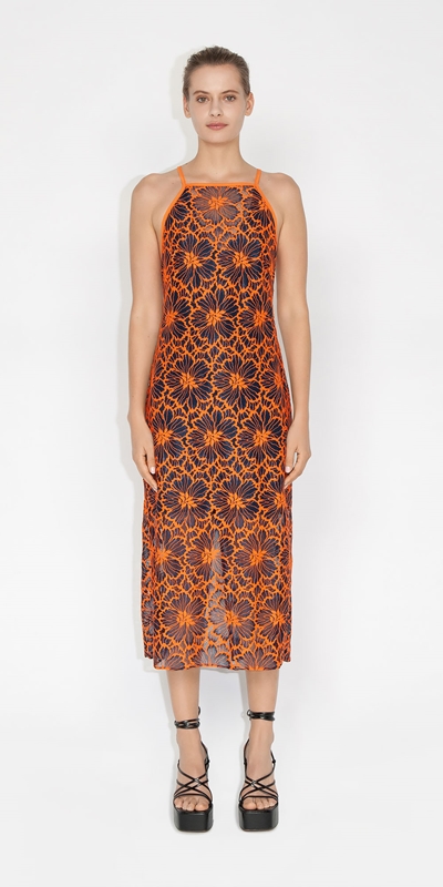 Made in Australia | Contrast Floral Lace Dress | 267 Mandarin