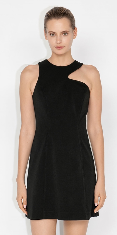 Sale  | Cut Away Mini Dress | 990 Black
