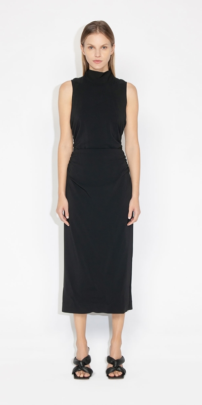 Dresses | Ruched Waist Dress | 990 Black