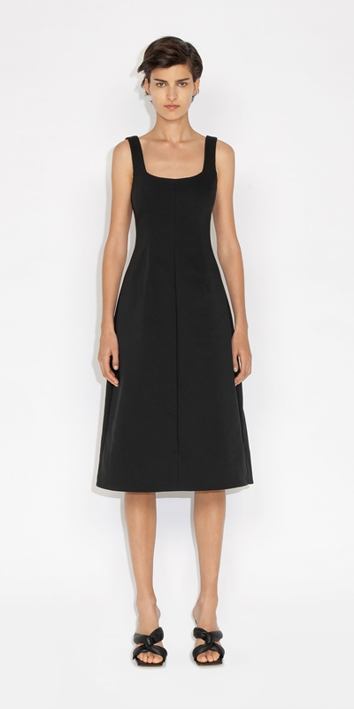 Dresses | Double Weave Midi Dress | 990 Black