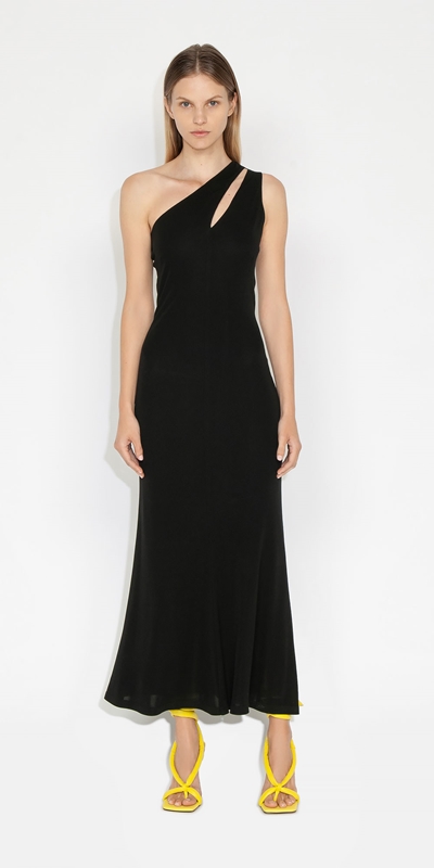 Made in Australia | Jersey One Shoulder Dress | 990 Black
