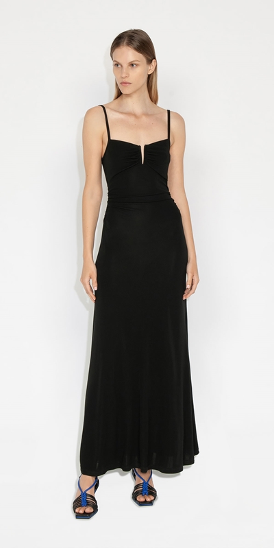 Sale | Jersey V Neck Dress | 990 Black