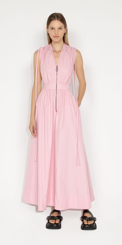 Dresses | Gathered Tech Maxi Dress | 510 Marshmallow