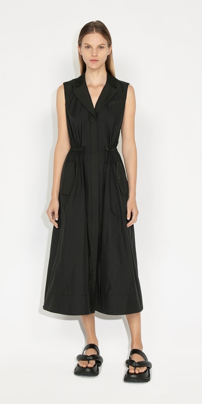 Sale | Drawstring Blazer Dress | 990 Black