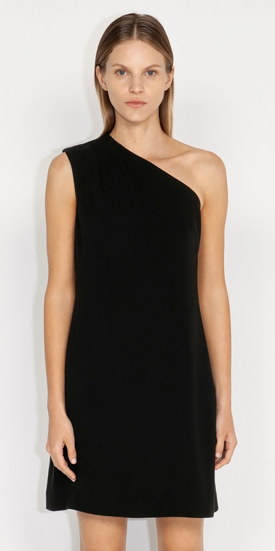 Made in Australia  | Asymmetric Mini Dress | 990 Black