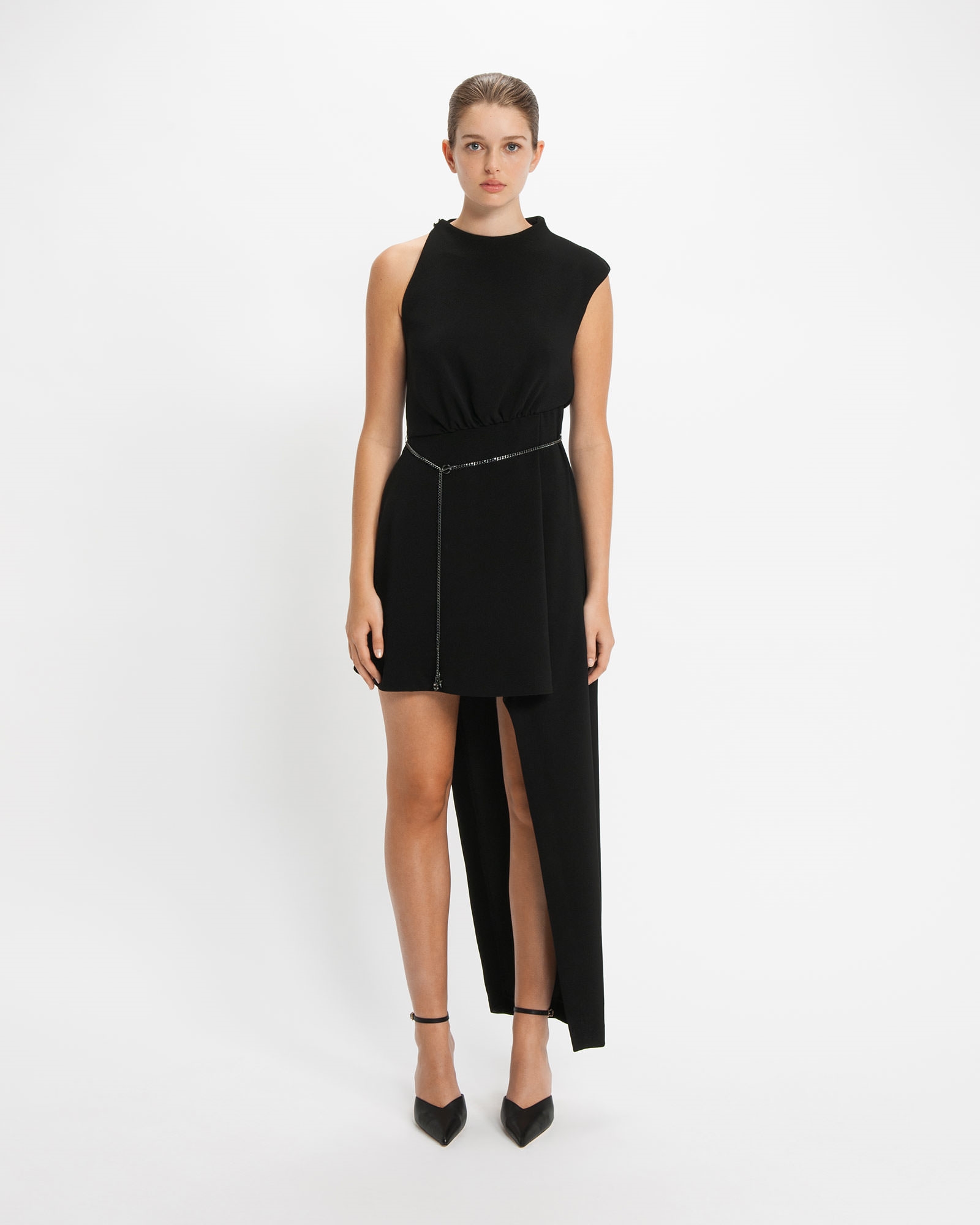Dresses | Asymmetric Draped Tail Dress | 990 Black