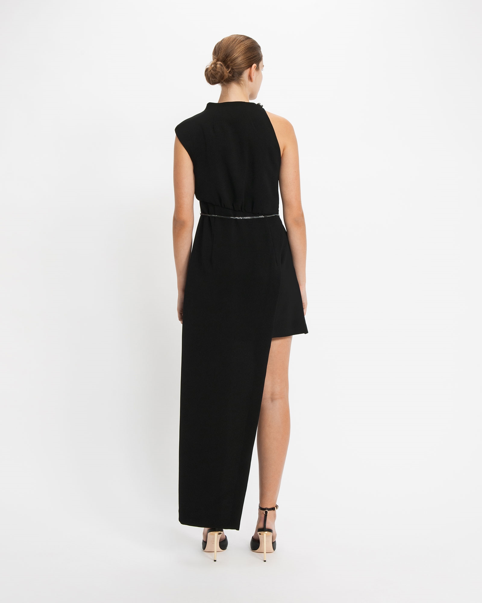 Dresses | Asymmetric Draped Tail Dress | 990 Black