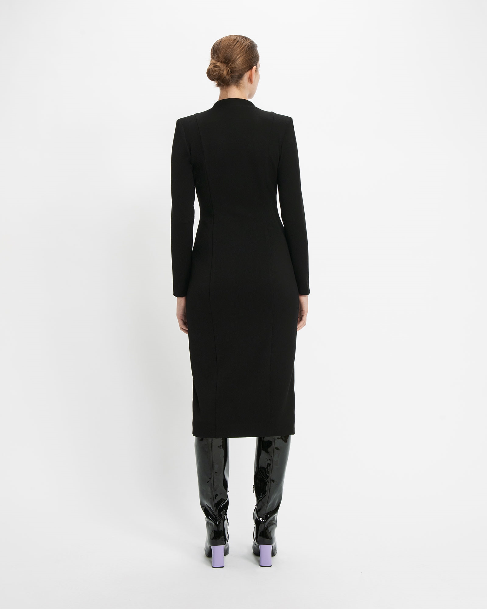 Dresses | Zip Front Midi Dress | 990 Black