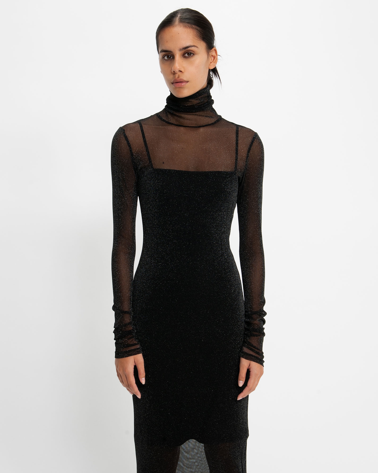 Shop the Runway  | Glitter Mesh Maxi Dress | 990 Black