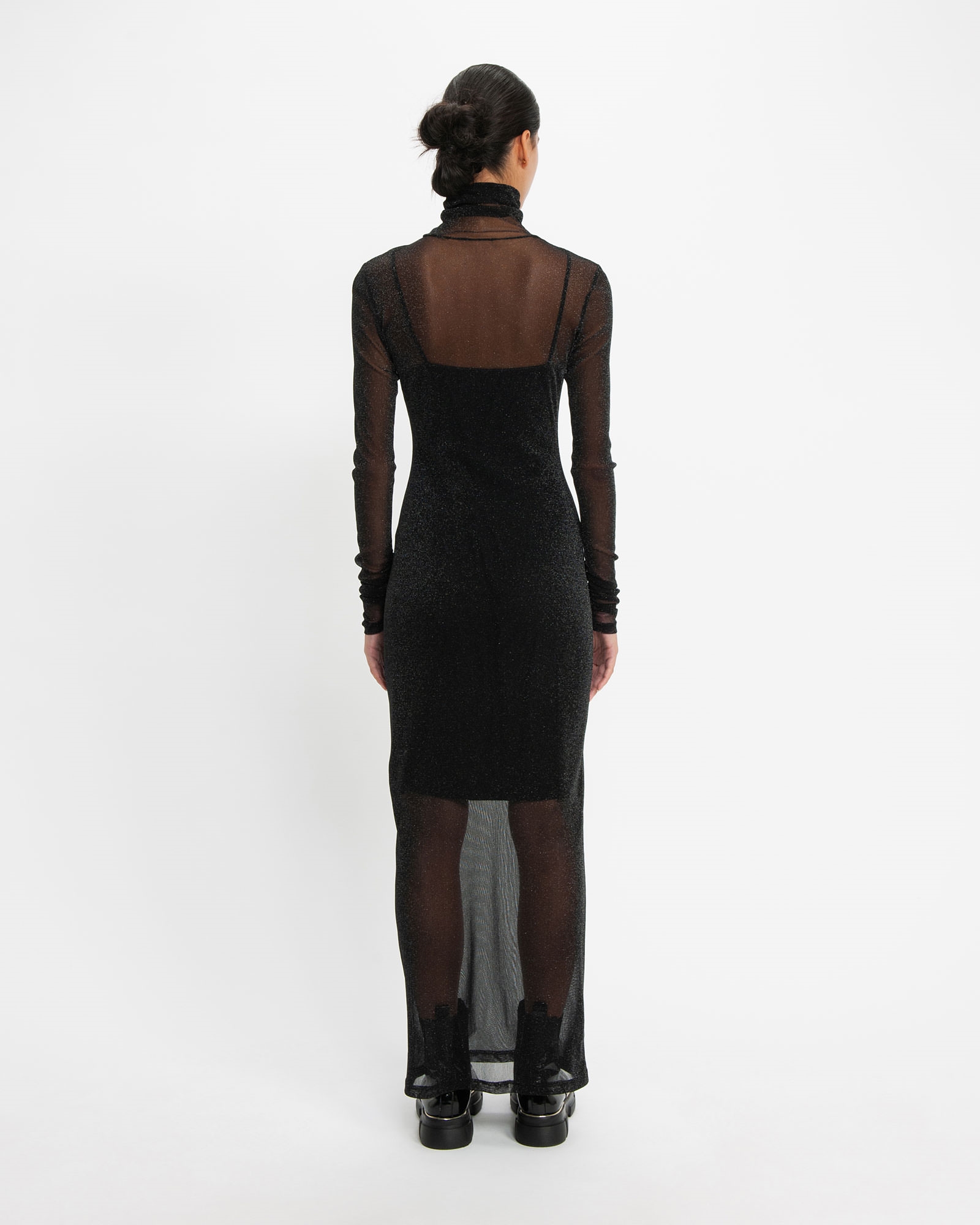 Dresses | Glitter Mesh Maxi Dress | 990 Black