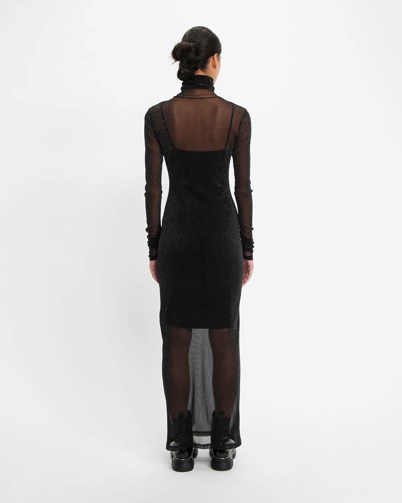 Shop the Runway  | Glitter Mesh Maxi Dress | 990 Black