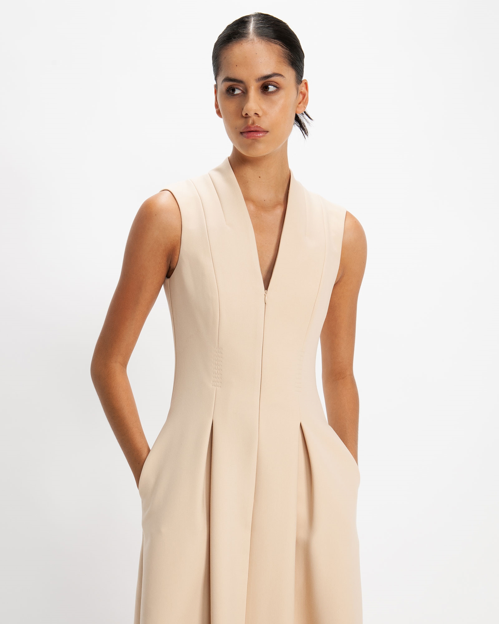 Pleat Front Midi Dress | Buy Dresses Online - Cue