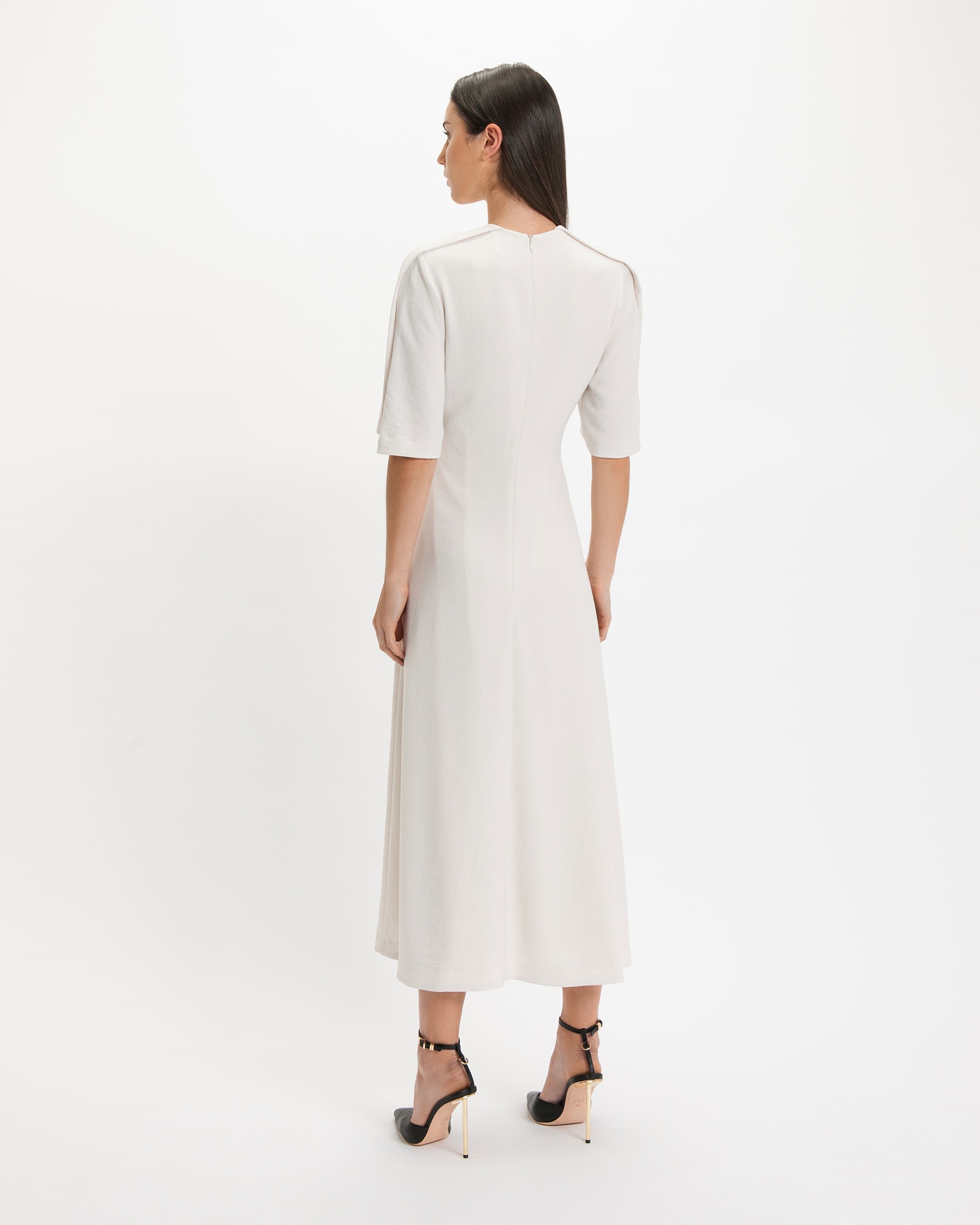 Dresses | Ruched Front Midi Dress | 111 Parchment