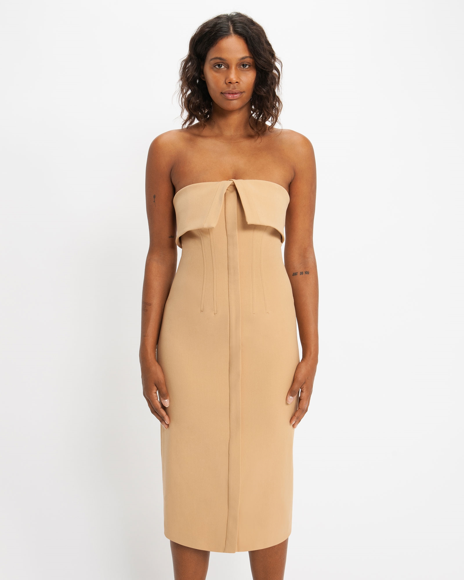 Topstitched Folded Column Dress | Buy Dresses Online - Cue