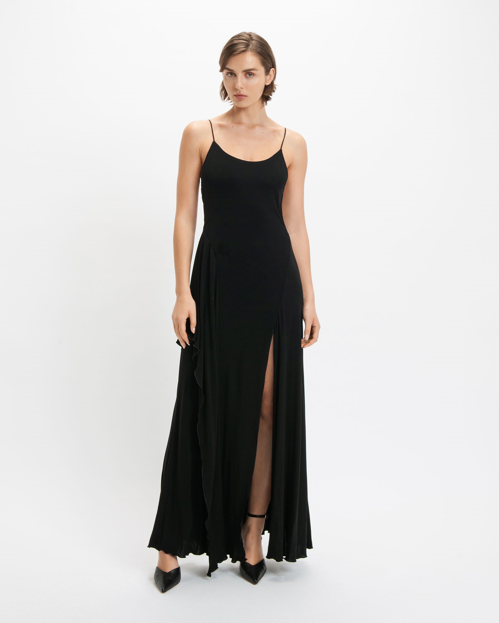 Sale | Low Back Jersey Maxi Dress | 990 Black