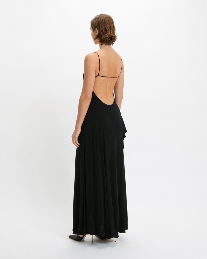 Dresses  | Low Back Jersey Maxi Dress | 990 Black