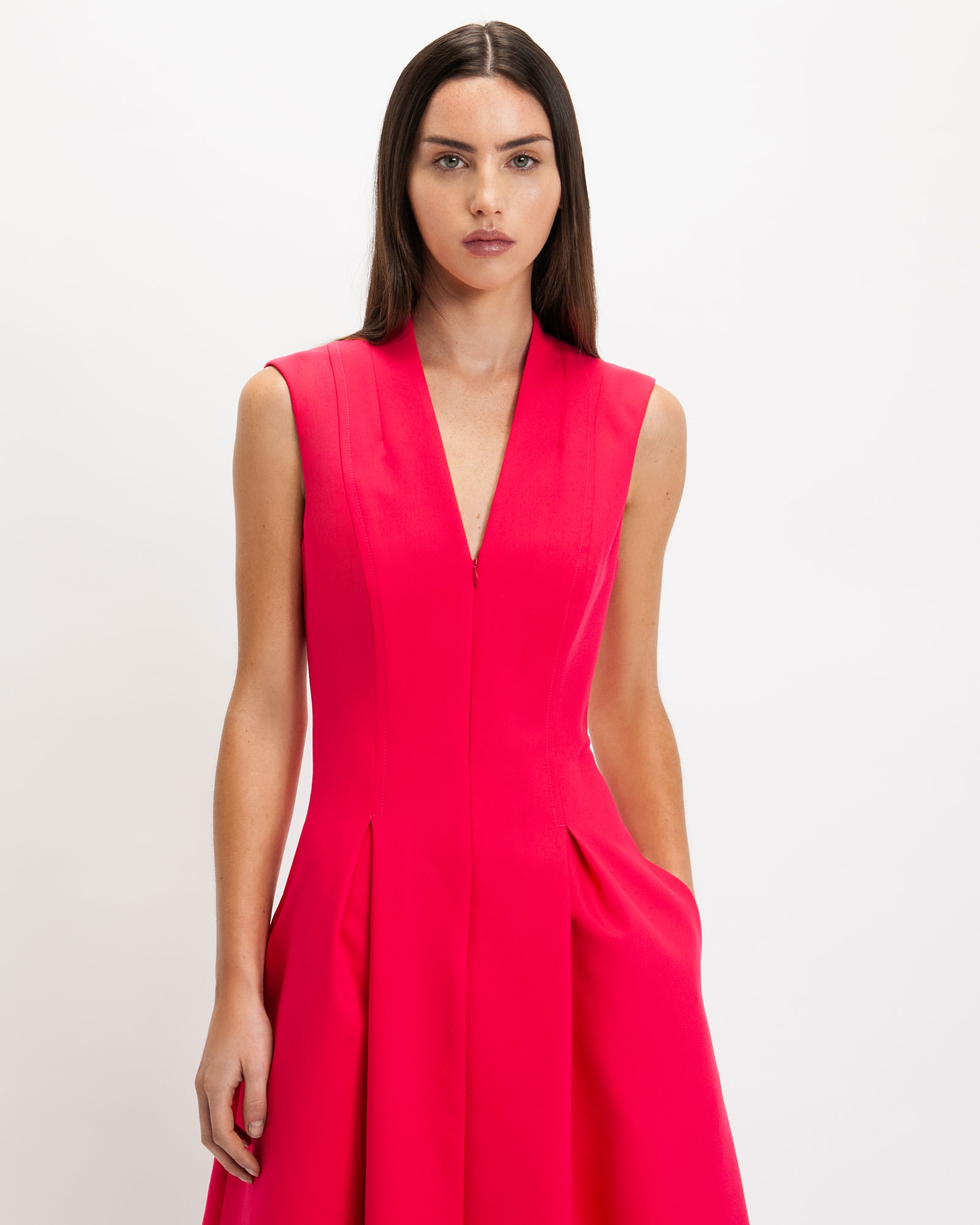 Pleat Front Midi Dress | Buy Dresses Online - Cue