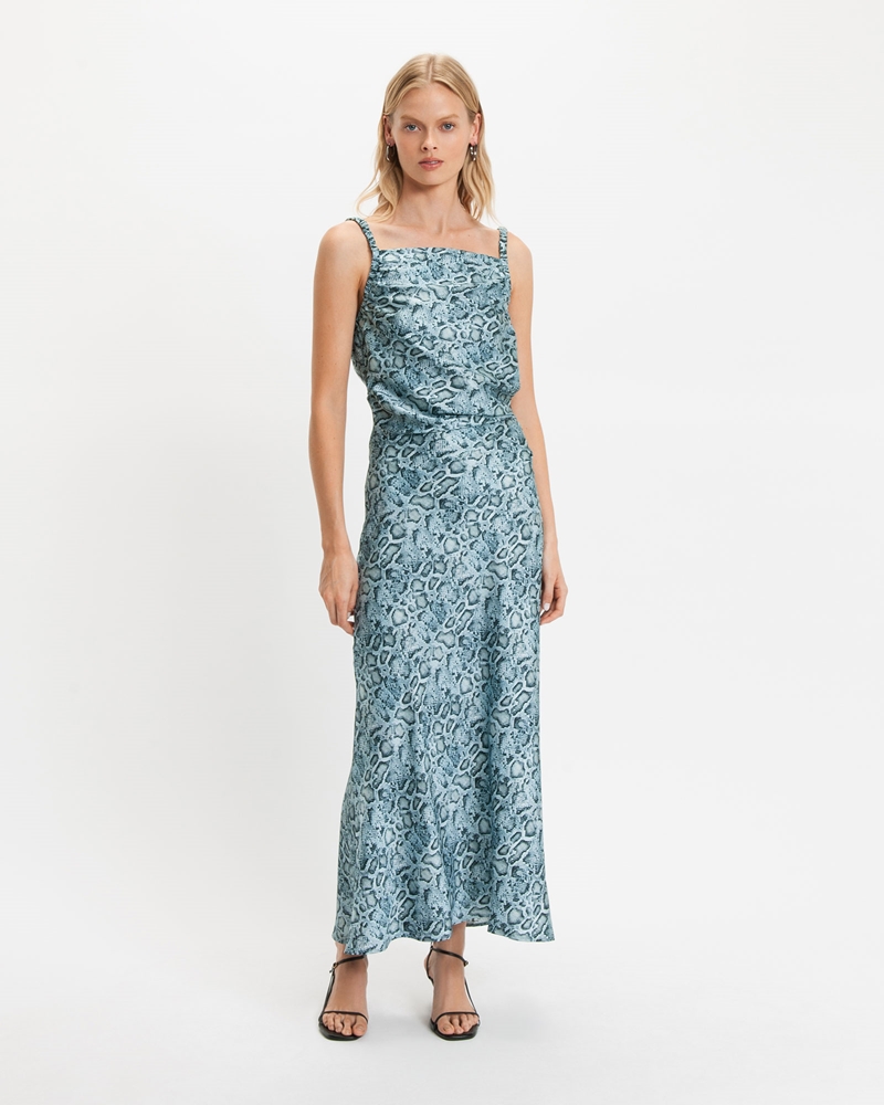 Sale | Python Midi Dress | 714 Powder Blue