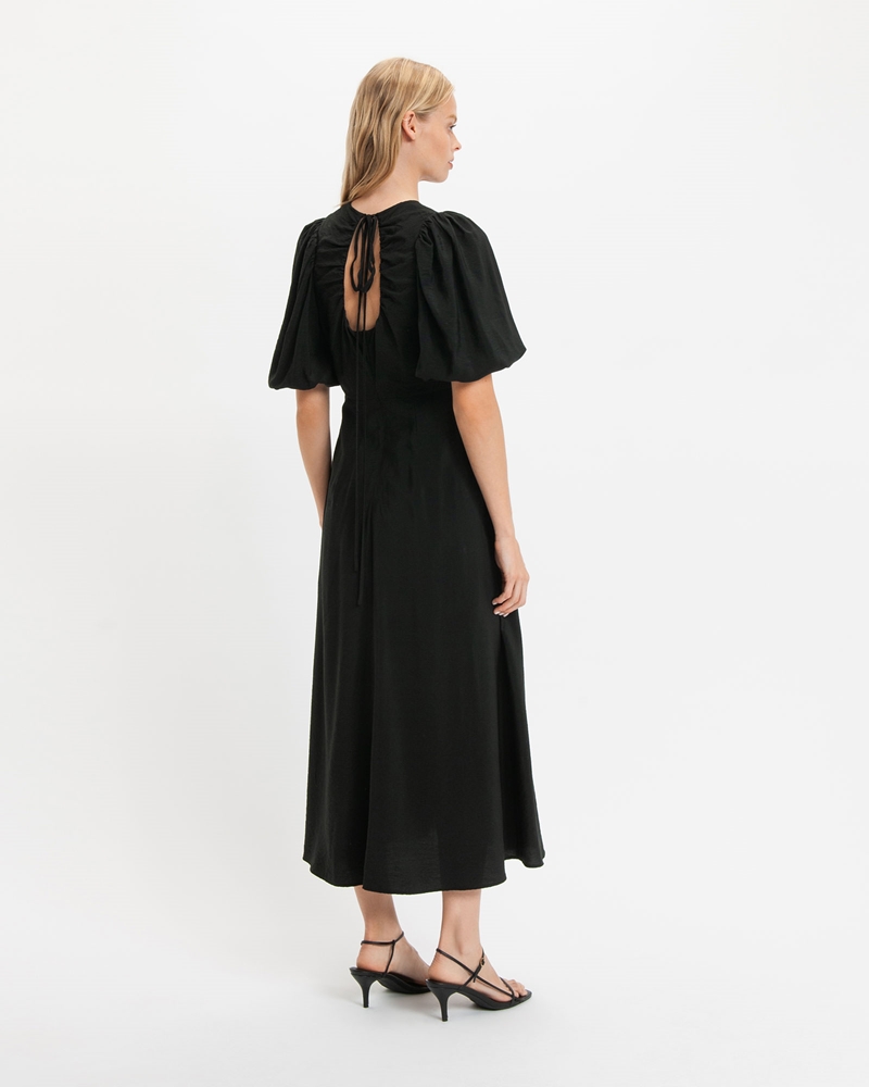 Sale  | Soft Sleeved Midi Dress | 990 Black