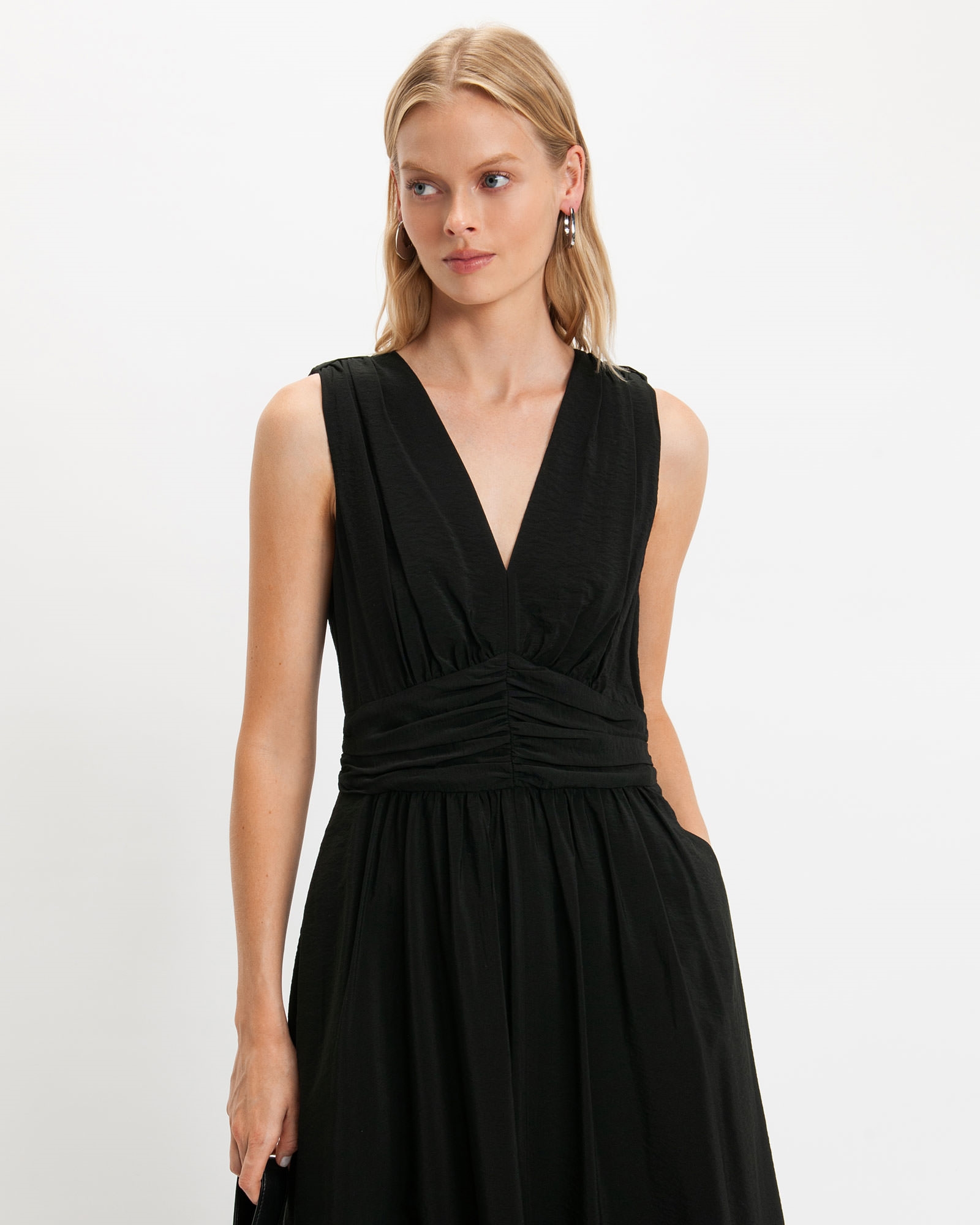 Ruched V Neck Midi Dress | Buy Dresses Online - Cue