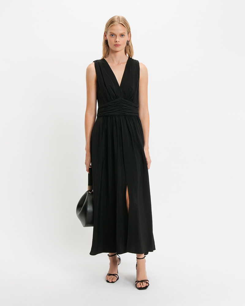 Ruched V Neck Midi Dress | Buy Dresses Online - Cue