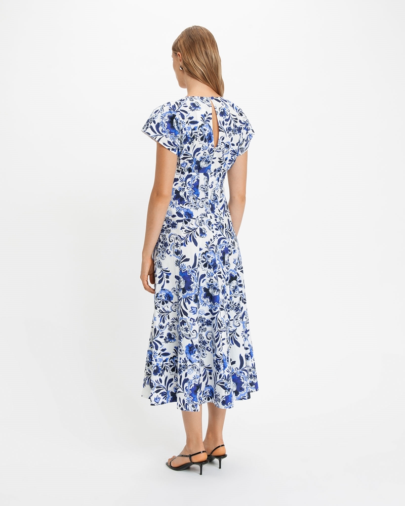 Dresses  | Paisley Panel Midi Dress | 718 Blue Violet