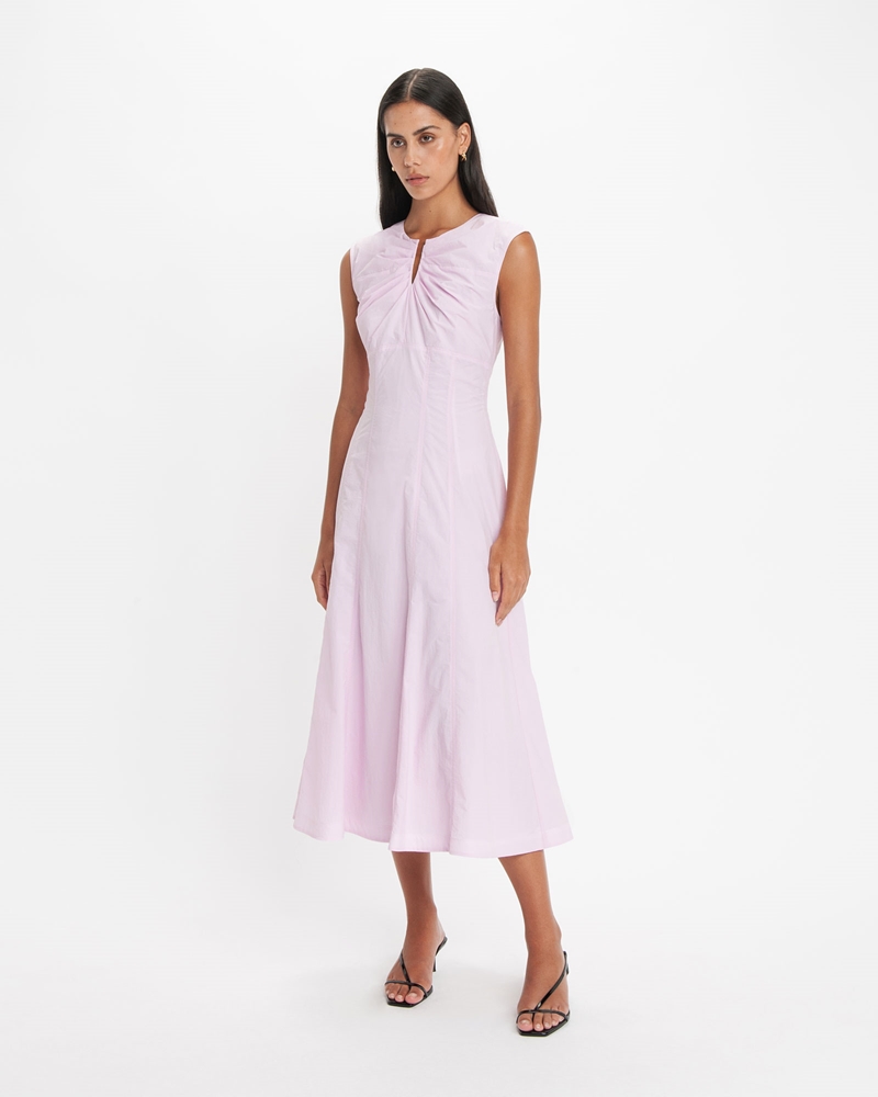 Sale | U-Bar Neckline Midi Dress | 511 Soft Pink