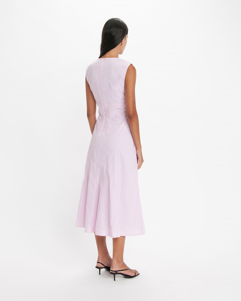 Sale  | U-Bar Neckline Midi Dress | 511 Soft Pink
