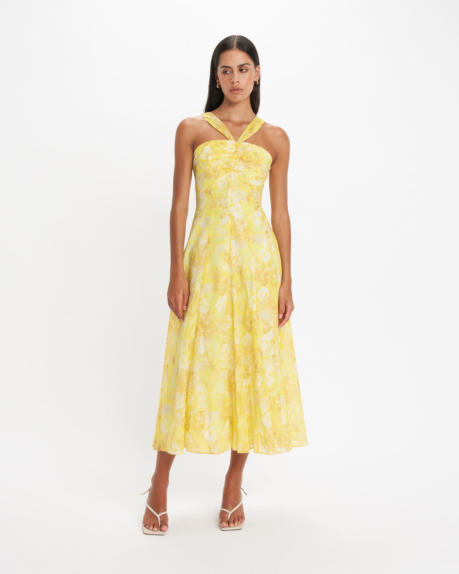 Dresses | Wildflower Strappy Midi Dress | 200 Lemon