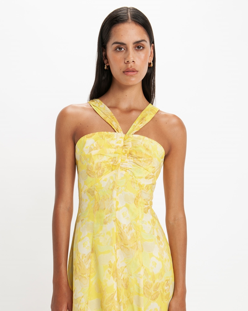 Dresses | Wildflower Strappy Midi Dress | 200 Lemon