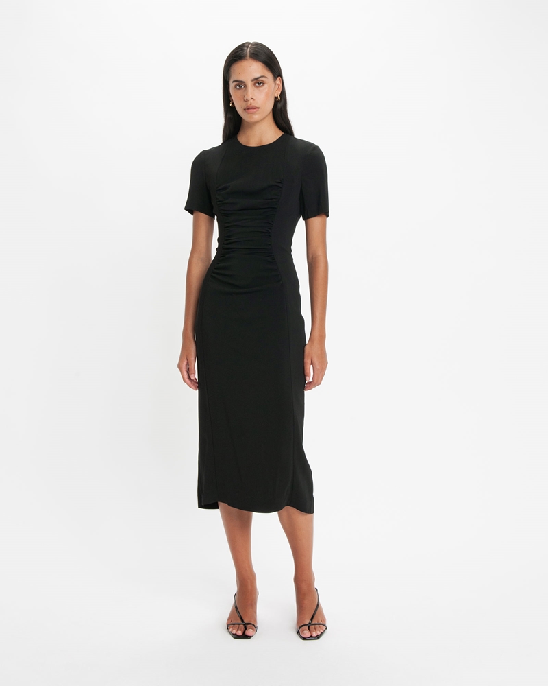 Dresses | Ruched Panel Pencil Dress | 990 Black