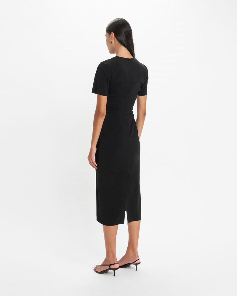 Dresses  | Ruched Panel Pencil Dress | 990 Black