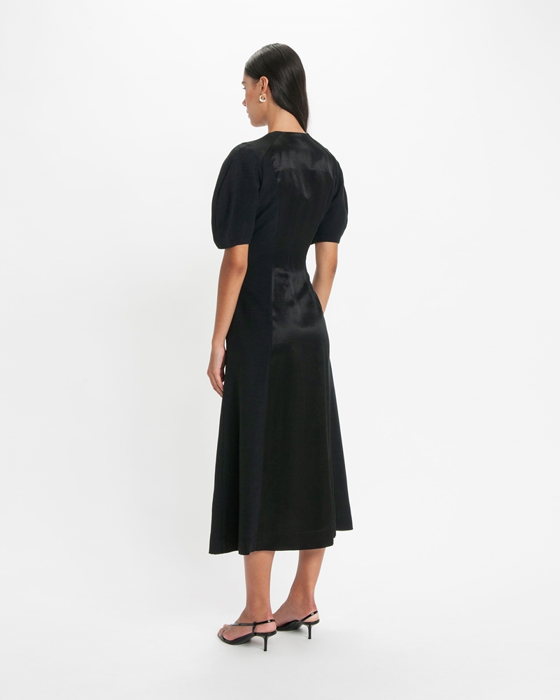 Dresses  | Zip Front Midi Dress | 990 Black