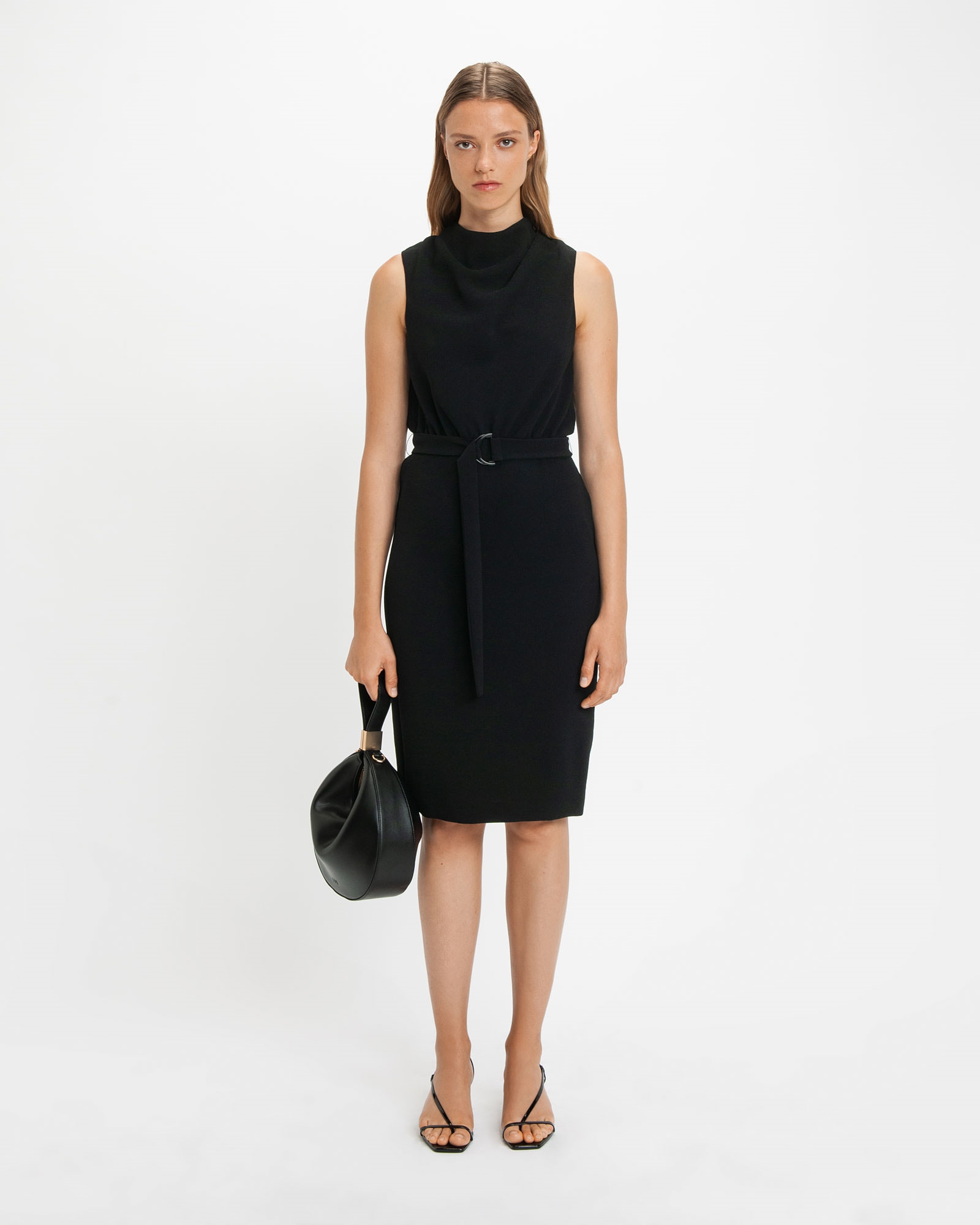Dresses | Belted Column Dress | 990 Black