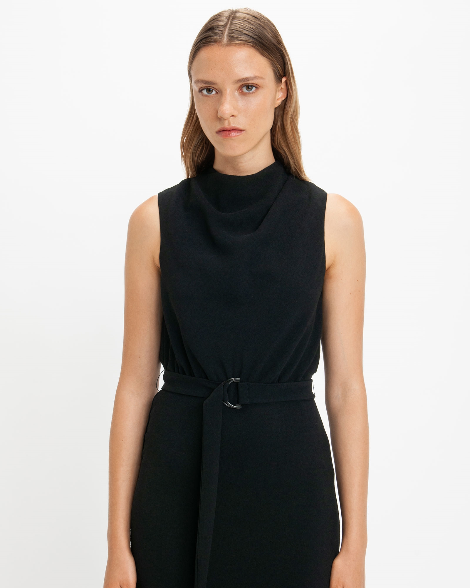 Dresses | Belted Column Dress | 990 Black