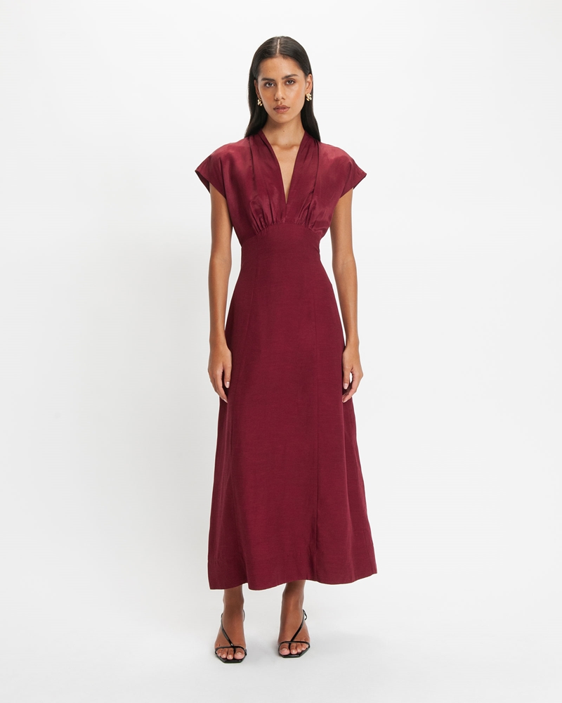 Dresses | Pinot Sculpted Bodice Midi Dress | 694 Pinot