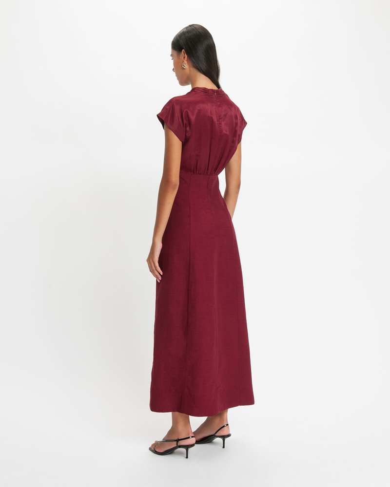 Dresses  | Pinot Sculpted Bodice Midi Dress | 694 Pinot