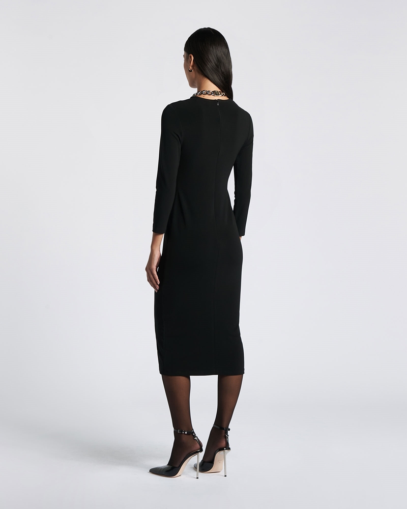 Sale  | Knot Detail Midi Dress | 990 Black