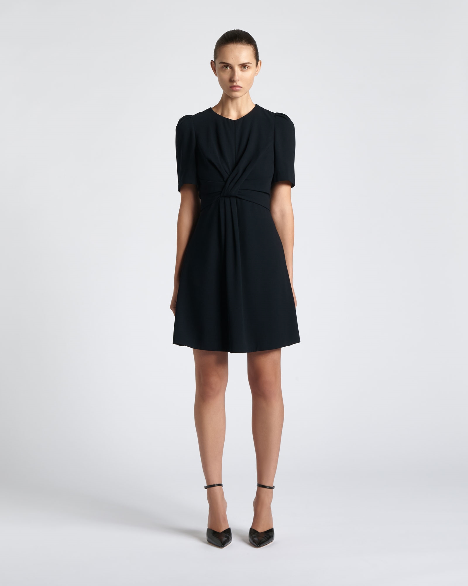 Dresses | Recycled Crepe Twist Front Mini Dress | 780 Ink
