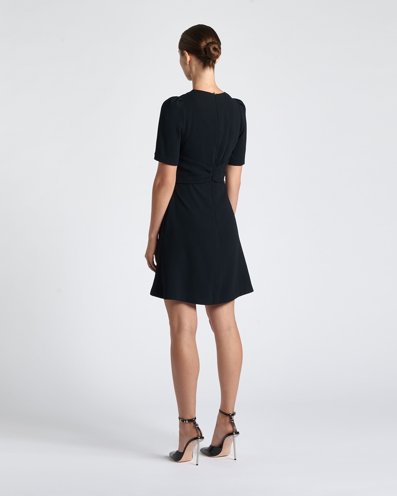 Dresses  | Recycled Crepe Twist Front Mini Dress | 780 Ink