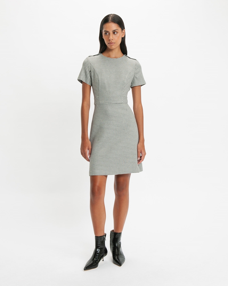 Dresses | Check Tailored Mini Dress | 985 Black/Grey