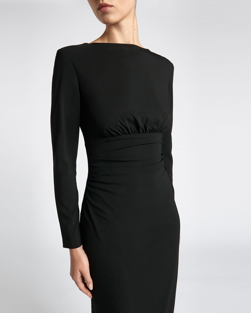 Dresses | Viscose Stretch Column Midi Dress | 990 Black
