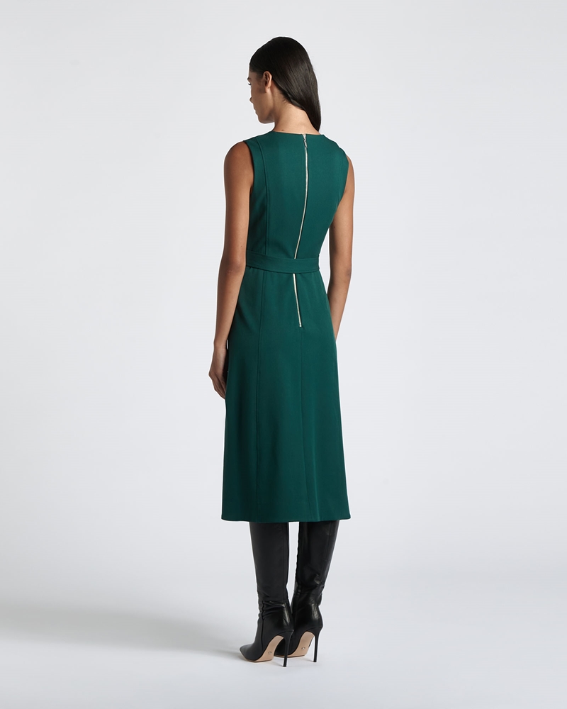 Dresses  | Eco Twill Belted A-Line Dress | 332 Forest